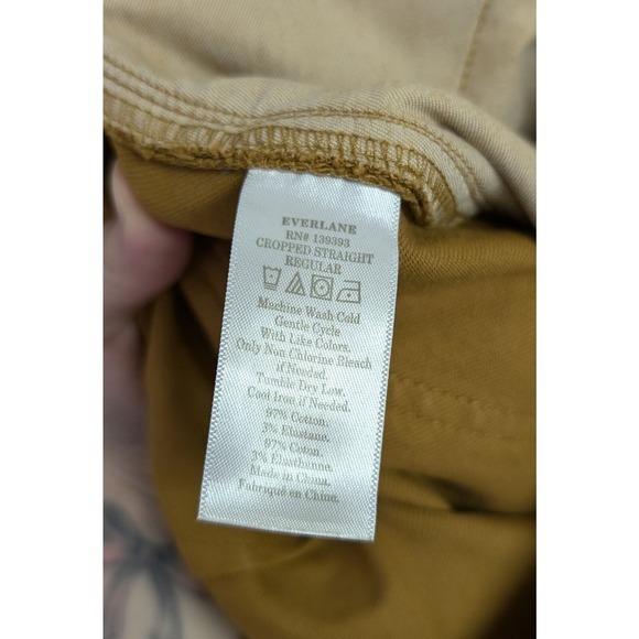 Everlane Cropped Straight Regular Jeans‎ Stretch Denim Contemporary Mustard 6 - Picture 7 of 7